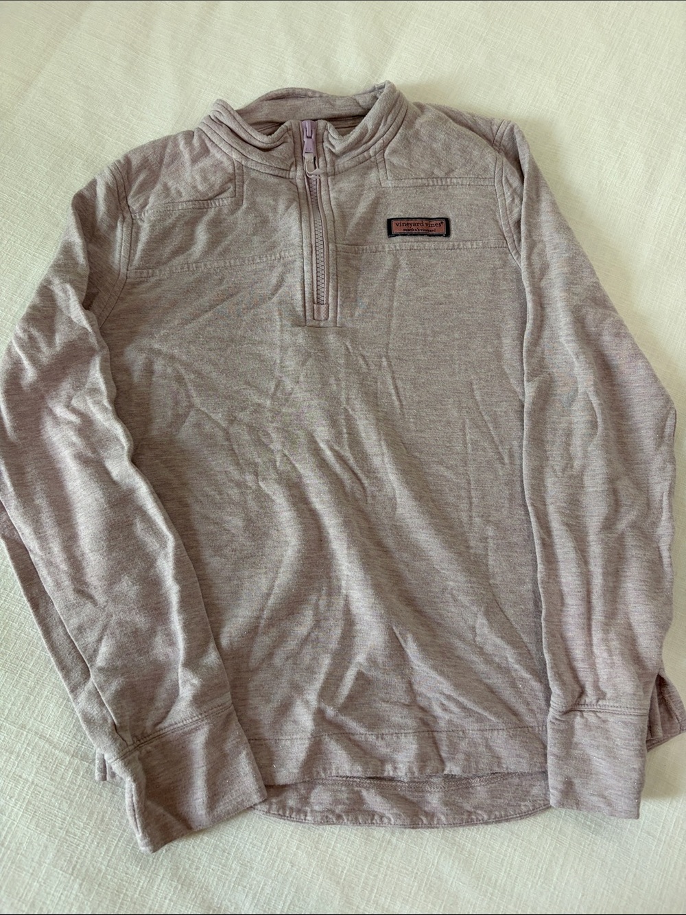 Vineyard Vines Girl's Zip-Up Pullover - Glitter Heathered Purple
